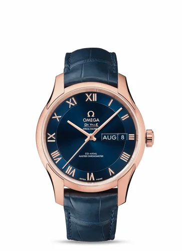 Omega De Ville Hour Vision Master Chronometer Annual Calendar Sedna Gold / Blue 433.53.41.22.03.001 (43353412203001)